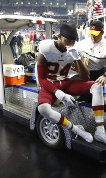 The Latest: McCoy leaves after aggravating hamstring injury